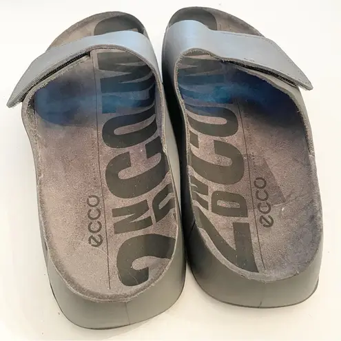 Ecco  Women's Size 8/8.5 Black Cozmo One Band Velcro Slip On Slide Sandal