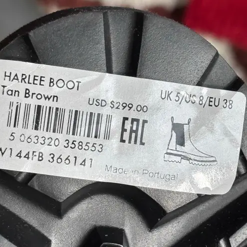 AllSaints Harlee Tan Brown Leather Lug Sole Chelsea Boots Size 8 Statement