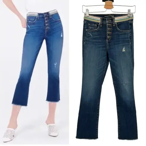 Veronica Beard Carolyn 10" Baby Boot Jeans Allure Wash Stripe Size 24