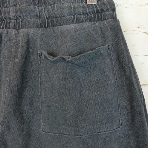 NSF Sweatpants Women S Heather Gray Cotton Slouchy Drop Crotch Pull On Crop Pant