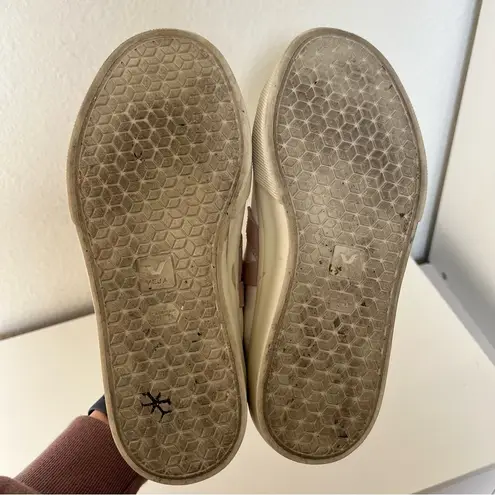 VEJA Recife Velcro Strap Sneakers in White and Pink