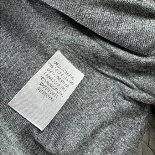 Haute Hippie Chain Quilted genuine leather Jacket in gray/ carbon XS