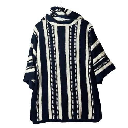 NFL Team Apparel Los Angeles Rams Sweater Hoodie Womens L XL Blue Stripe NFL Baja Style NEW