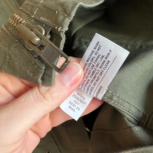 Duluth Trading Co Utility Jacket Olive Green Full Zip Snap Pockets Size S