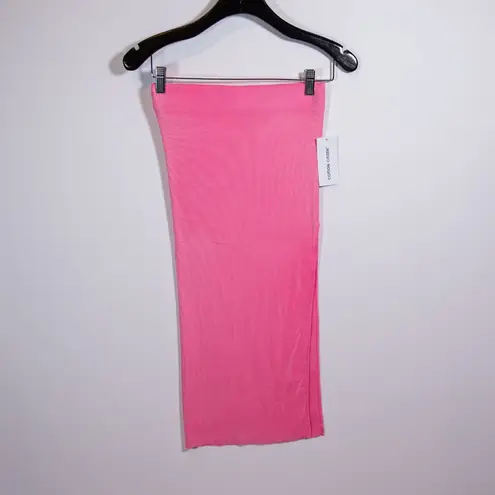 NEW Cotton Citizen Ribbed Sweater Knit Stretch Pull On Midi Skirt Solid Pink S