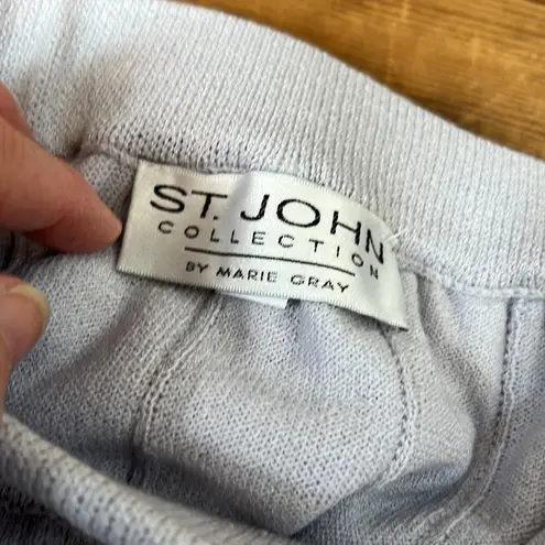 St. John Women’s vintage Santana light pleated blue knit skirt set size 4