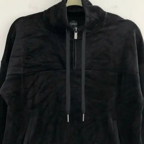 C9 Champion New Velour Quarter Zip Pullover Velvet Sweatshirt Black