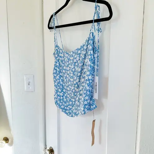 Reformation  | NWT Lupe Cami Tie Tank Top in Floral Azzurro Blue