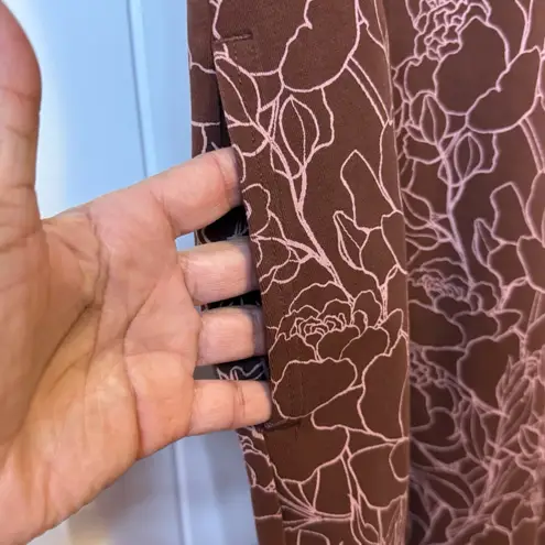 Duluth Trading Co Dress XS Womens Maroon Floral Natural Stretch Knee Length # Red