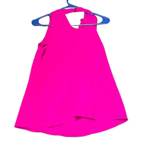 Trulli Ruffled Halter Blouse Womens Small Fuchsia/Pink Vibrant Feminine Flowy Pink