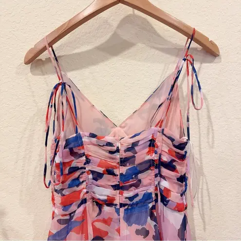 En Saison Arlie Midi Dress with Tie Straps in Blush Blue Floral Size Small NWT Pink