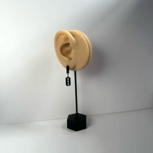 Razor Blade Shape Dangle Drop Earrings for Men Women Punk Hip Hop Unisex Style Black