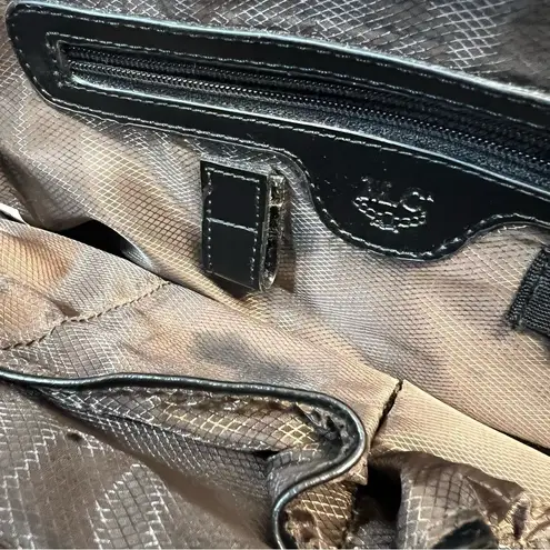 Vintage MC Woven Faux Leather Baguette Shoulder Bag 13.5x6.5 Y2K Fall Fashion Black