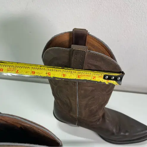 Road Wolf Women 6.5M Brown Leather Cowgirl Boots Festival 2.5' Heel Southwestern Size 6.5