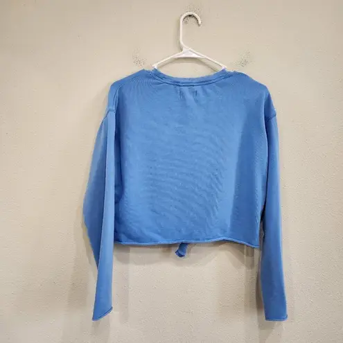 Aerie  Light Blue Long Sleeve Cropped Knot Front Sweater Top Size XS