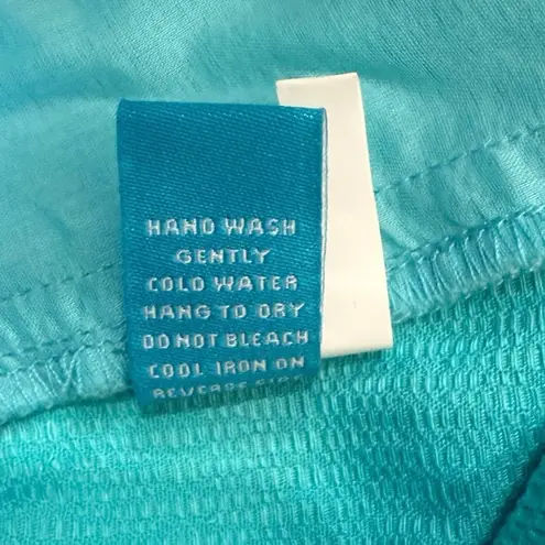 Tori Richard NWT Cotton Mini Skirt Sz 8 Blue Gold Palm Tree Resort $118 MSRP