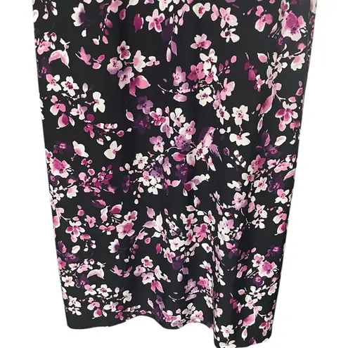 Vintage Alfani Floral Slip Dress Womens Large Romantic Nighty Y2K Bodycon Boho Black