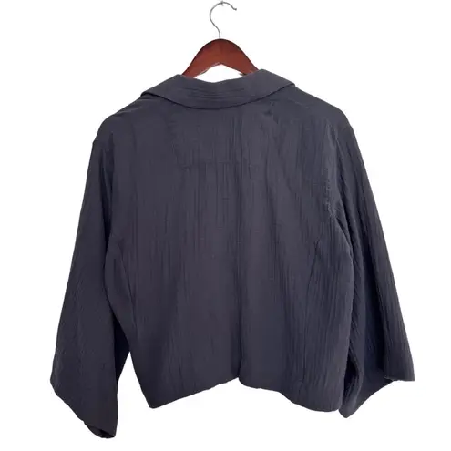 Bitte Kai Rand Double Weave Short Jacket Medium Gray Gauzy Asymmetrical Tie