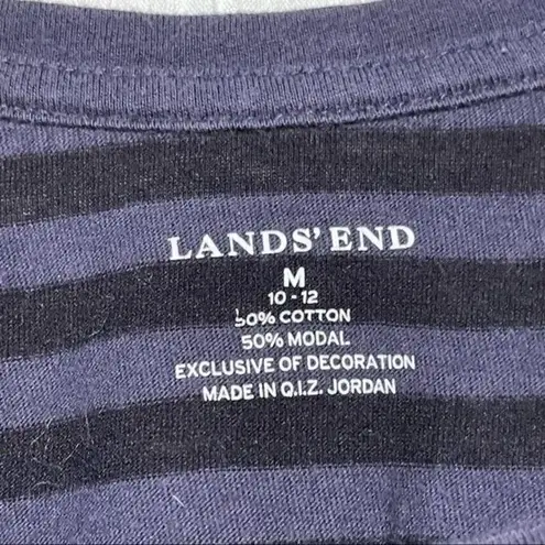 Lands'End  Tank Navy Blue Striped Medium