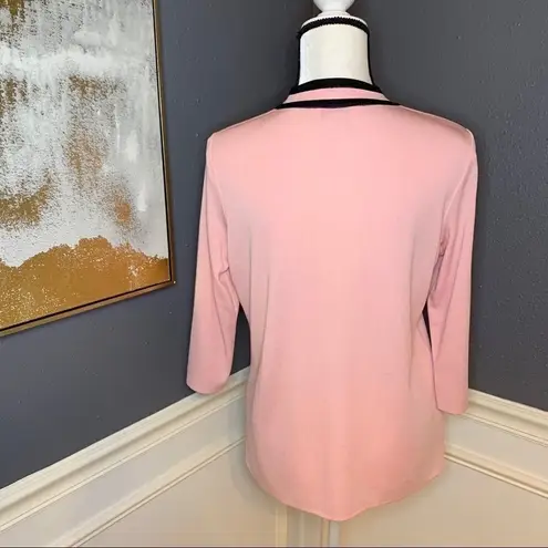 Misook 3/4 sleeve sweater blouse w military neck