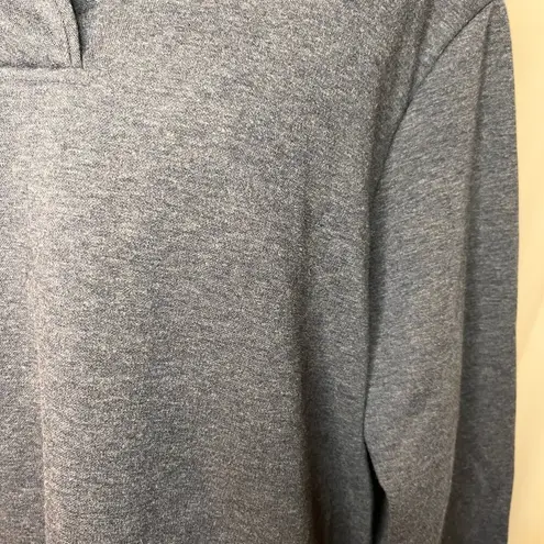 Lands End Sweatshirt Womens 2X Shawl Collar Fleece Lined Pullover Preppy Long Blue