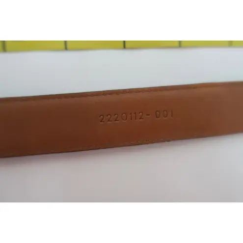 Black Crocodile Embossed Leather Belt with Gold Buckle Women's Size M Size M