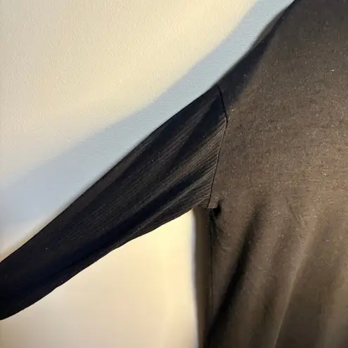 Gap  Black Knit Long Ribbed Sleeve Blouse Boat Neck Closet Staple Oversized XS