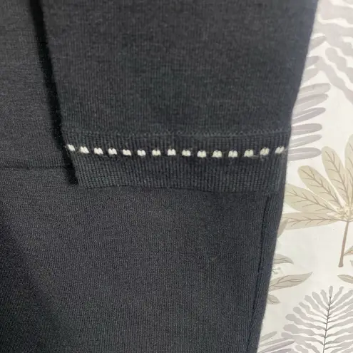 Andrea Jovine Women's Black Wool Dress Size Small Long Sleeve Zip Collar Pockets