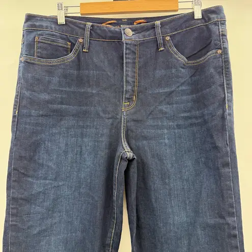 Seven7 High Rise Tower Straight Crop Raw Hem Denim Blue Jeans Sz 14