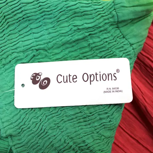 NEW Cute Options Womens S Sundress Smocked Gauzy Reggae Green Yellow Red