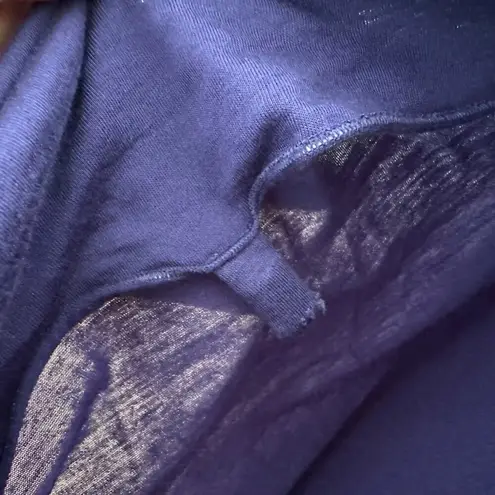 Nic+Zoe Cap Royal Blue Sleeve Drape Neck Shirt Sz Medium