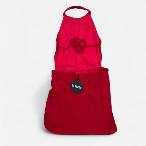 Babyboo NEW Allissa Mini Halter Dress in Red Sparkle Size XL