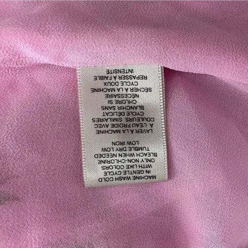 Catherine Malandrino Pink Floral Flutter Sleeve Blouse size small High Neck