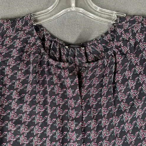 Ann Taylor Factory Womens LP Sleeveless Ruffle Sleeve Split Neck Shell Tank Top Black Size undefined