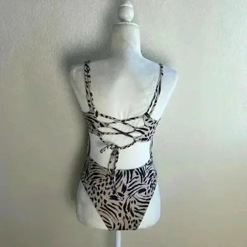 Shade & Shore  Women's Double Strap Tie Back Monokini‎ One Piece Swimsuit