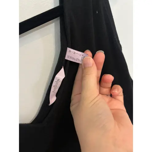 AnyBody Black Jumpsuit Sleeveless V Neck Tie Waist Casual Comfy Medium