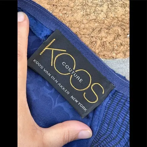KOOS COUTURE van den AKKER Royal blue velvet dress small