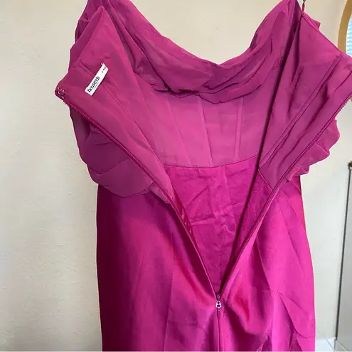 House Of CB House of‎ CB 'Teia' Hot Pink Draped Corset Midi Dress NWOT Small