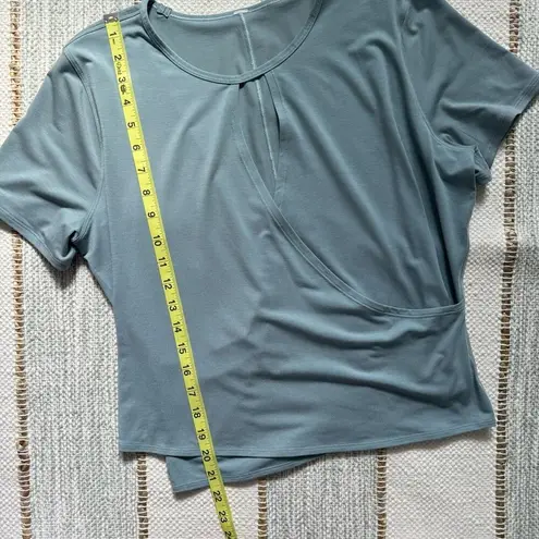 Lululemon  Round Trip Short Sleeve Blue Cast Faux Wrap T-Shirt Women’s Size 4