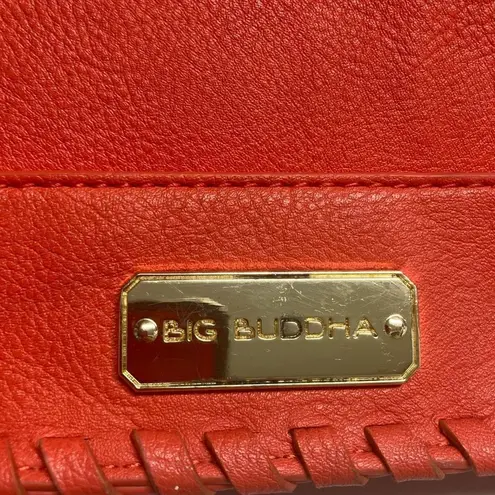 Big Buddha Orange Tote 13X6X13 Bucket Style Woven Tassels