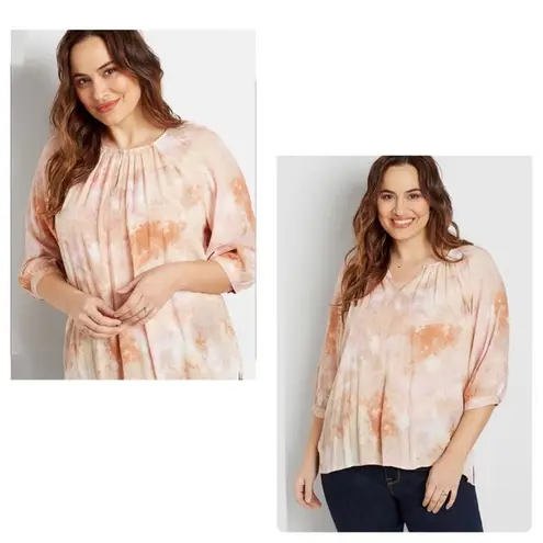 Maurice's Maurice’s Plus tie dye peasant top size 1X