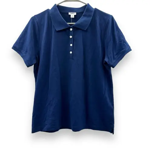 J. Crew Factory Pique Polo Short Sleeve Top in Navy Blue Sz M NEW Size M