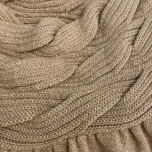 August Silk C'est City an Gold Sweater Womens Large Cotton Sleeveless Knit NEW