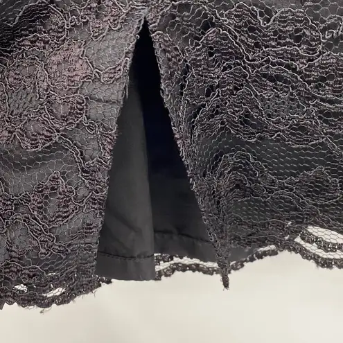 Moda Vintage 80s 90s Fitted Lace Mini Dress Long Sleeve Black Intl Womens 8