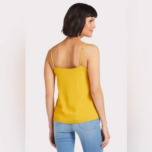 Allison Joy Yellow Cami Tank Top Crepe Fabric Covered Buttons Size XS Women - Image 2