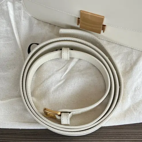 Quince Italian Leather Box Shoulder Bag in Cream