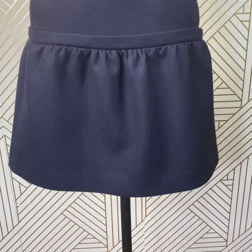 Stella McCartney  Navy Wool Drop Waist Mini Skirt‎