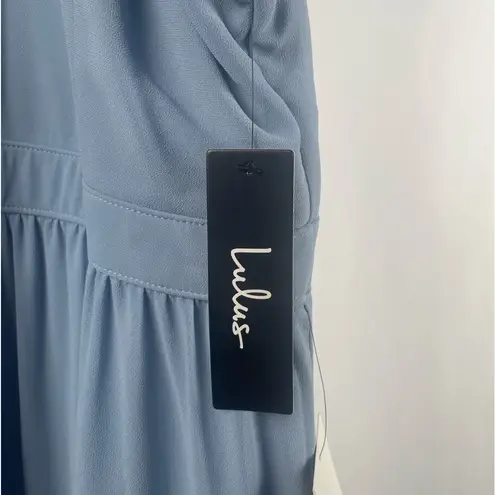 NWT Lulus Air of Romance Maxi Dress in Slate Blue Size Large