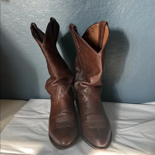 Tony Lama  Chestnut Leather Western Boots