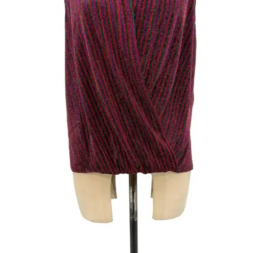 Trina Turk ‎ Sophie Top Rainbow Glitter Metallic Sleeveless Surplice Size Medium